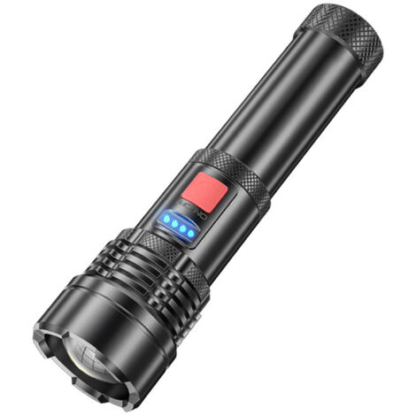 Torche Lampe de Poche, LED USB Rechargeable Ultra Puissante 3000 Lumens CREE XHP50 Lampe Torche (1/5)