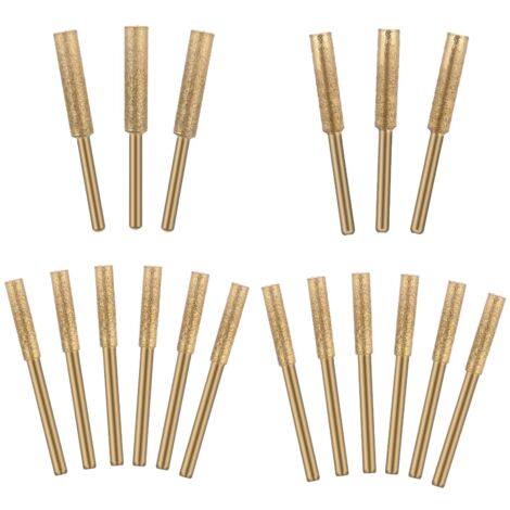 18 pièces Diamant Tronçonneuse Aiguiseur Burr Pierre Outil D'affûtage-4mm, 4.8mm 5.5mm Meules d'Affutage et AiguisageChaine Tronçonneuse--pour la céramique, le verre de jade, le carbure cémenté