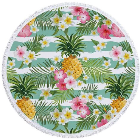 Serviette de Plage Rond Tapis de Yoga Mandale Couvre 150c (1/5)