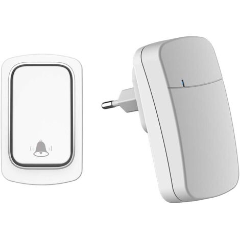 Sonnette autoalimentée sans Fil  Aucune Batterie requise, portée allant jusqu'à 200m, 38 sonneries, 3 Niveaux de Volume(Blanc (1/5)