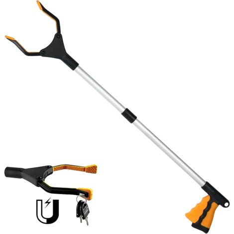 Outils de Ramassage,81cm Outils de Préhension Pince Extension Pliable avec Embouts Magnétiques pour Seniors,Handicapés,Le Ramassage des Déchets, Déchets de Jardin（Orange） (1/5)
