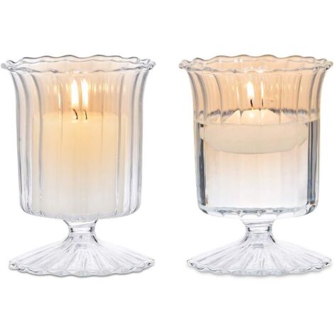 2 Pièces Chandelier en Verre, Bougeoir pour Dîner Aux Chandelles, Bougeoir Aromathérapique De La Table À Manger, Ornement De Bougeoir pour Mariage fête (1/5)