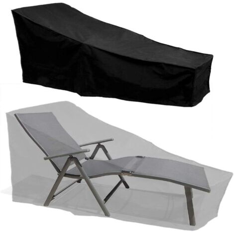 Couverture de Bain de Soleil Housse de Chaise Longue extérieur Imperméable, 210 75 80/40cm Noir (1/5)