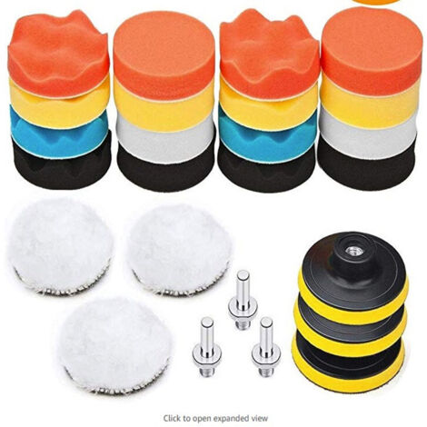 Tampon de polissage pour voiture, éponge de polissage, tampon de polissage propre, pour perceuse, polisseuse de roue, (1/5)