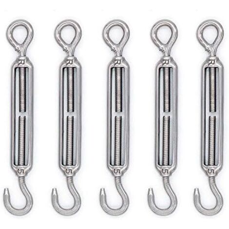 Accessoire de levage,M5 tendeur crochet et œil en acier inoxydable 304 - Lot de 5 (1/4)