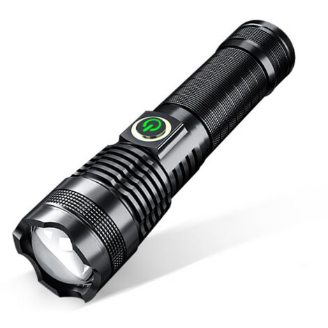 Lampe de poche P50 en alliage d'aluminium affichage de puissance télescopique charge USB forte lumière (1/5)
