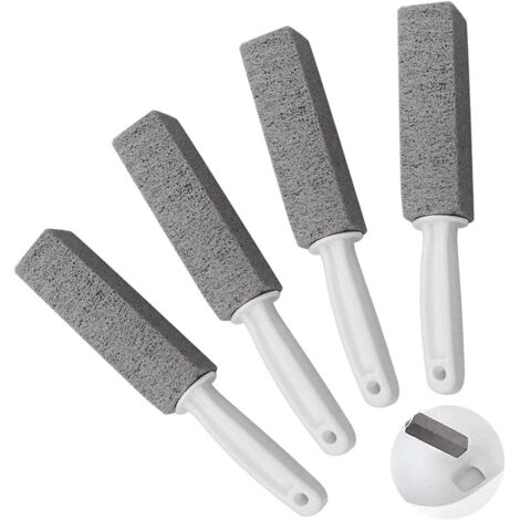 4 Pcs Brosse de Nettoyage Pierre Ponce, Pierre de Nettoyage en Pierre Ponce Avec Poignée Nettoyant (1/5)