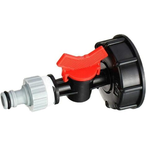 Adaptateur pour IBC, raccord de sortie pour réservoir d'eau de jardin avec robinet et téton S60X6 (1/5)