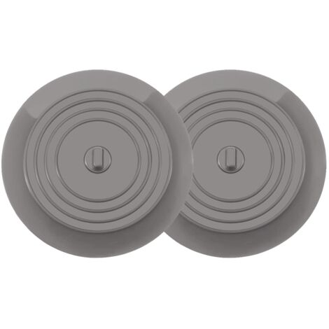 Bouchons de baignoire 2 pièces Bouchons de baignoire en silicone Bouchons d'évier 15 cm de diamètre pour cuisine, salle de bain et buanderie Bouchons de vidange universels (gris) (1/5)