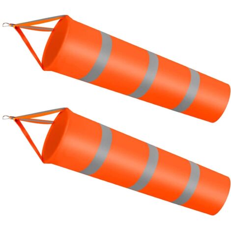 Lot de 2 manches à air orange, manches à air réfléchissantes orange, manches à air anti-déchirure pour la météorologie, l'agriculture, l'exploration pétrolière et d'autres industries (orange) (1/5)
