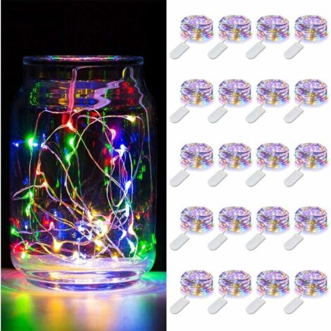 20 Pack Fairy Lights Battery Operated, 3.3ft 10 Led Mini Waterproof Fairy String Lights Argent (1/5)