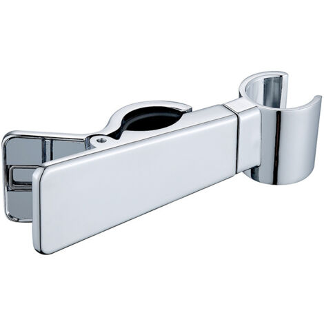 Support de Douche Support de Douchette en Métal 2 Pcs Support de Pommeau de Douche Réglable Sans Perçage, Support de Douchette Rotatif à 45°pour Barre de Douche Douche à Main (Argent) (1/5)