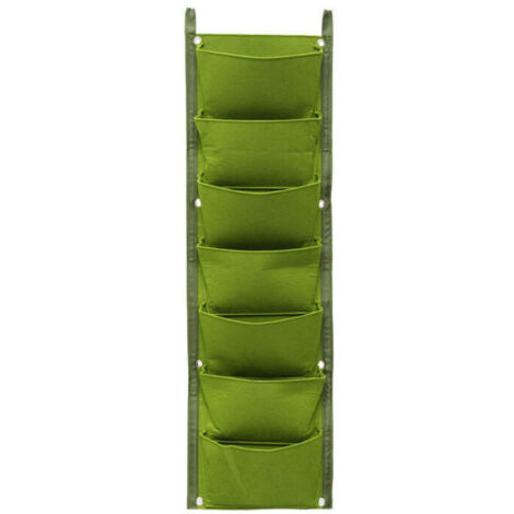 Sac Plantation Mural, 7 Poche Poche de Plantation Vertical Jardiniere Exterieur Suspendue(vert)