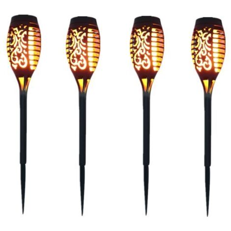Lampe solaire 12 LED Décor de jardin extérieur à lumière vacillante - 4 Pack (1/4)