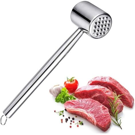 Attendrisseur à viande double face en acier inoxydable, Attendrisseur à Viande en 304 Acier Inoxydable, Marteau Viande pour Steak, Poulet, Poisson, Porc, Lave-Vaisselle (1/4)