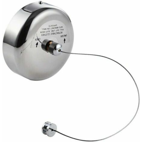 Acier Inoxydable Rétractable Étendoir à Vetements Extensible Poli Chromé Séchoir à Linge Corde Réglable 2.8m Interieur Exterieur Balcon (1/5)