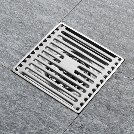 Grille à déchets de sol carré en acier inoxydable, drain de salle de bain, évier de cuisine, passoire de salle de douche 15cm