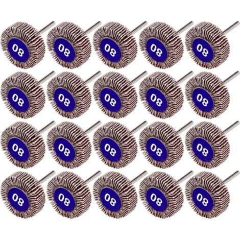 20 Pcs Roue à Lamelles, 80 Grains Ponçage de Disque de Roue à Lamelles de Papier pour Outils Rotatifs Dremel (1/5)