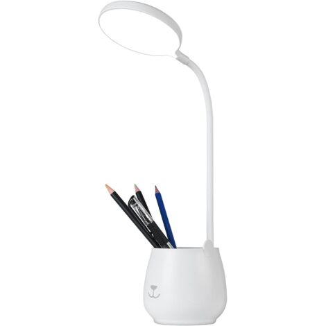 Lampe de Bureau de Porte-stylo, Tactile Lampe de Bureau à LED Dimmable avec 3 Modes D'éclairage & 24 LED, Protection des Yeux Lampe de Chevet Enfant Sans Fil USB Recharge pour Apprendre & Lire