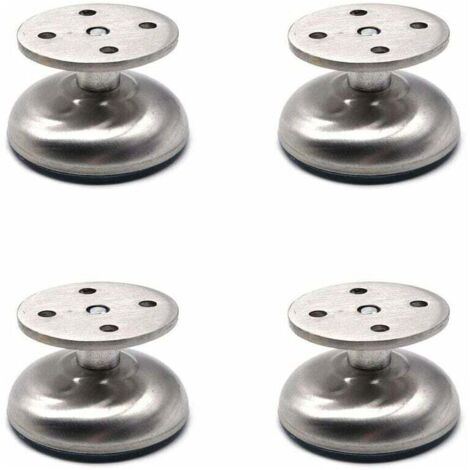 Lot de 4 pieds de meubles réglables de 3,5 cm de long, extra épais, fabriqués en acier inoxydable, très résistants, pour meuble de salle de bain (1/5)