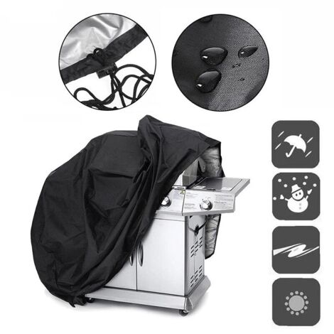 Housse d'extérieur pour Barbecue , noire, étanche, accessoire de protection bbq, gril robuste, forme rond ou rectangle (1/5)