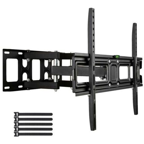 Support TV Mural pour Écran Plat et Incurvé LCD LED 32-70 Pouces, Support TV Orientable et Inclinable, Bras Doubles Solides et Robustes jusqu'à 50KG, Max VESA 600400mm