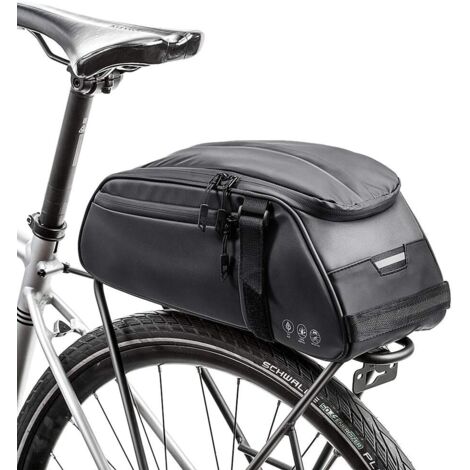 Sac de Porte-Bagages arrière de vélo 8L Sac de Siège de Porte-vélos Sac de Selle de Vélo Multifonctionnel Etanche Sac à Main Sac d'épaule Sacoche de vélo en Plein air (Noir) (1/5)