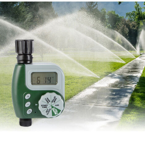 Arroseur de jardin avec minuterie automatique, minuterie d'irrigation, sans batterie, vert (1/5)