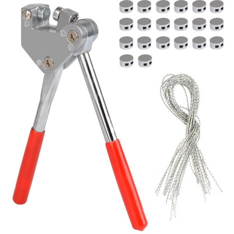 Pinces à sceller Set de pinces à plomb rouge 10 mm poignée en plastique (1x pince à câble de scellage + 20 x fils + 20 x fils de scellage) (1/5)