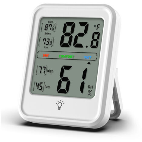 Hygromètre Numérique- Thermomètre Intérieur Professionnel Jauge d'Humidité avec Moniteur de Température Humidité ,1 pièce, gris (1/5)