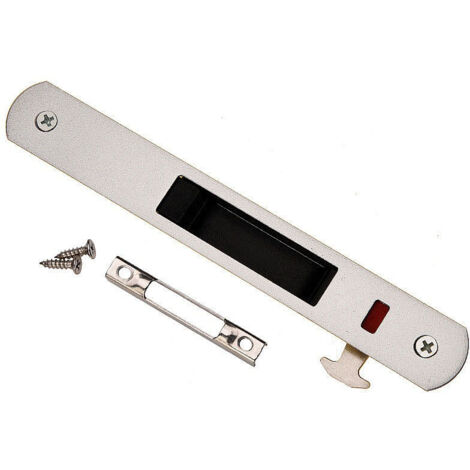 Serrure de porte coulissante - Garnitures de quincaillerie de verrouillage simple de fenêtre de porte coulissante en acier inoxydable de ménage(gris clair) (1/4)