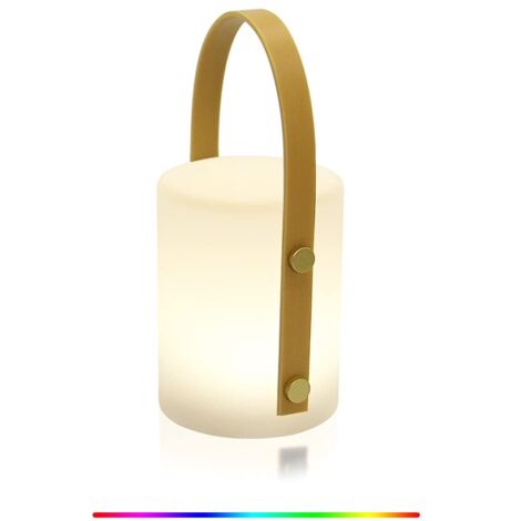 Lampe de Table Extérieure,8 Couleurs Gradable RGB Lampe de Table sans Fil,Portative Rechargeable Lanterne étanche lampe ambiance, pour chambre à coucher,camping en plein air,salon Terrasse (cylindre) (1/5)