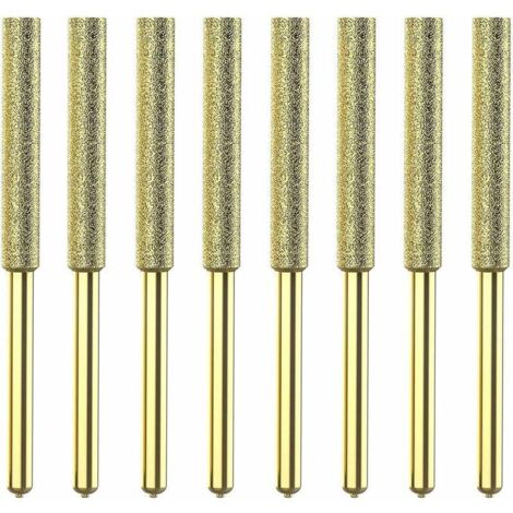 8Pcs Meches De Tronconneuse Affuteuse Diamantee Plaquee Titane Lime De Tronconneuse Electrique Haute Durete - 4Mm (1/5)