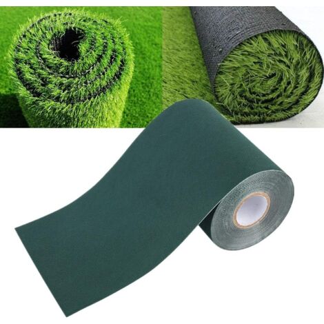Tapis adh¨sif d'herbe de jardin en bande de gazon artificiel artificiel et tapis haute densit¨ faux 150mm 10m (vert) (1/5)