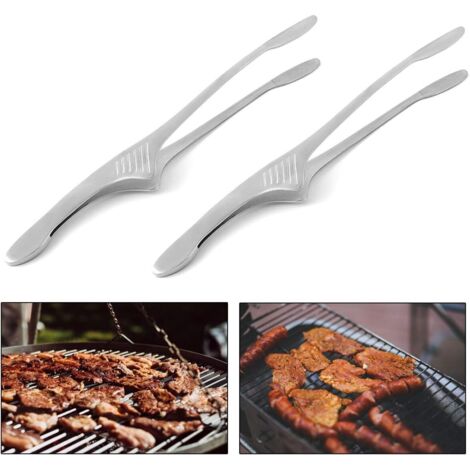 Pinces à griller en acier inoxydable, 2 pinces à griller professionnelles en acier inoxydable (26,5 2,9 cm) (1/5)