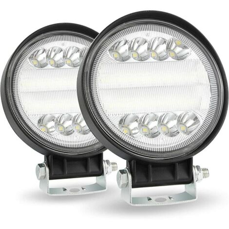 2PCS Phare de Travail à LED Barre de Travail Feux antibrouillard 72W 4 Pouce 6000K 7200LM pour CamionTracteur Moto ATV (1/3)