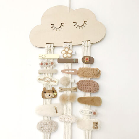 INS Nordique Nuage En Bois Bébé Pinces À Cheveux Porte-Princesse Filles Épingle À Cheveux Bandeau Stockage Pendentif Bijoux (1/5)