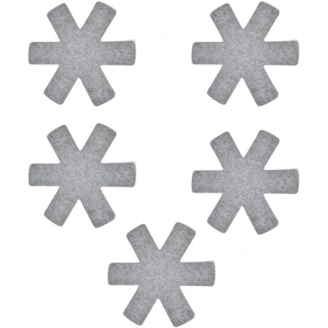 Protège Poêles et Séparateur de Casseroles 5PCS Séparateurs Poêles Protéges Casseroles en Feutre Protections Casseroles Protège-Poêle Antidérapantes pour Eviter Rayures, 38cm (Gris) (1/5)