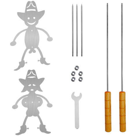 Fourchette de barbecue amusante en acier inoxydable, fourchette de barbecue amusante, bâton de gril de guimauve avec manche en bois, accessoires de barbecue de feu de camp, feu de camp (1/5)