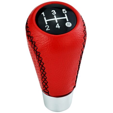 Auto Leather Manual Gear Shift Knob 5 Speed Lever Gear Piece 8mm 10mm 12mm Diameter (1/5)