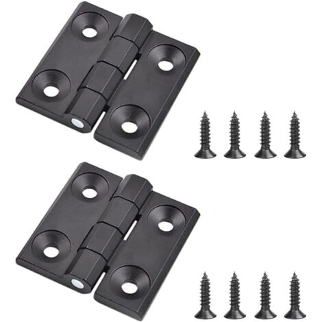 Charnière pour meuble,2 Pièces Charnières pour placards pour de Alliage de zinc avec Vis pour Meubles Armoire Porte, Noir (1/4)