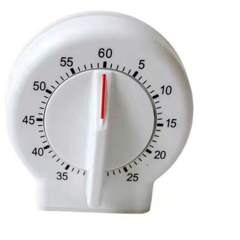 Minuterie de cuisine, minuterie mécanique de 60 minutes facile à lire (blanc) (1/4)