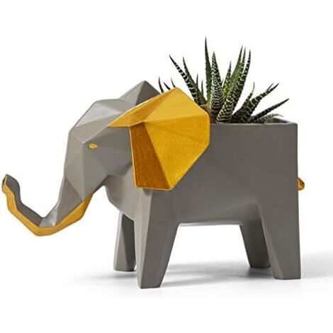 décoration de Noël Amoy-Art Pot de Plante Fleur Planteur Cactu Succulent Jardinières l'éléphant Statue Figurine pour Noël Anniversaire Cadeau Résine 17cmL cadeau de Noël (1/5)