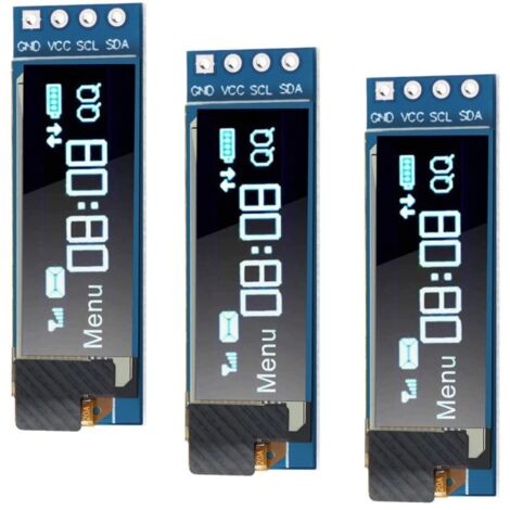 Module OLED 3PCS 0,91 pouces
Module d'affichage I2C Pilote de module d'affichage I2C
I2C OLED DC 3.3V 5V (couleur
écran blanc) (1/5)