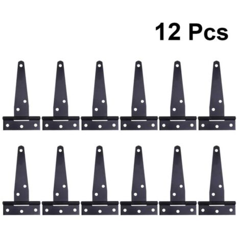 Charnière,12pcs 4 pouces en forme de T, (noir) (1/4)