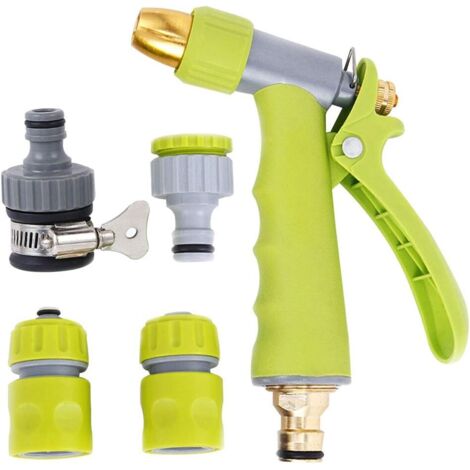 Pistolet d'arrosage,Arroseur Haute Pression avec Différentes Intensités du Jet d'eau,Pistolet de Pulvérisation de Douche de Main de Jardin,pour Lavage de Voiture, Arrosage de Jardin/Pelouse (1/5)