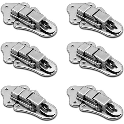 6 Pièces Fermeture a Levier Fermeture à Ressort Loquet Bascule en Acier Inoxydable Tiroir Hardware Pour Coffre à Outils valise et Coffre (1/5)