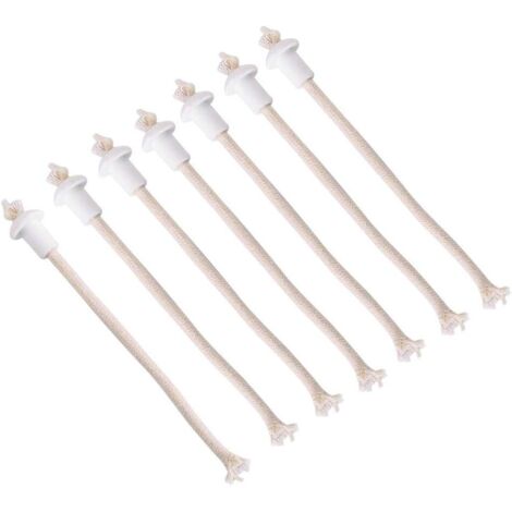 7Pcs Mèches pour Bougie Coton avec Support titulaires en Céramique Torch Bouteille de vin Huile Bougie Lampe (1/5)