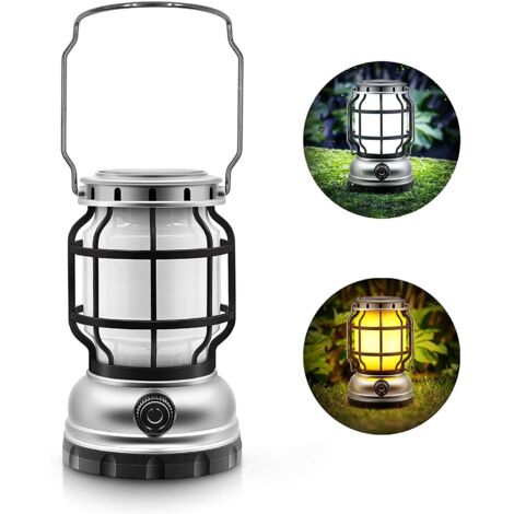 Lanterne solaire LED Portable et Rechargeable avec Power Bank, éclairage d'extérieur, idéal pour le Camping ou une tente (1/5)