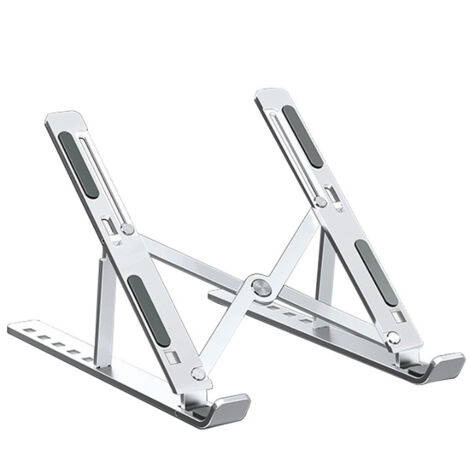Support Ordinateur Portable, Support PC Portable Pliable à Surélever 6 Angles Réglable, Antidérapant en Aluminium Ventilé Stand Compatible avec Laptop (1/5)